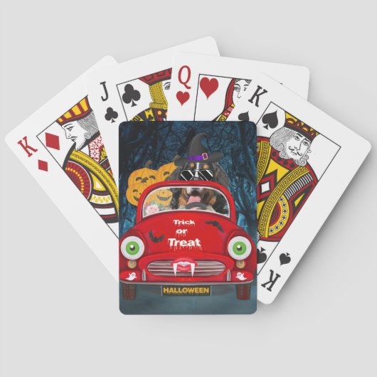 ベルネーズマウンテンドッグドライビングカーホラーハロウィーン トランプ (裏面)