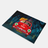 ベルネーズマウンテンドッグドライビングカーホラーハロウィーン ドアマット (アングル)