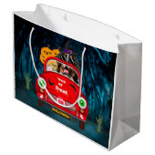 ベルネーズマウンテンドッグドライビングカーホラーハロウィーン ラージペーパーバッグ (裏面アングル)