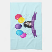 ベルネーズマウンテンドッグハッピーバースデー キッチンタオル (縦)