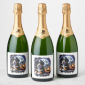 ベルネーズマウンテンドッグハロウィーン スパークリングワインラベル (ボトル)