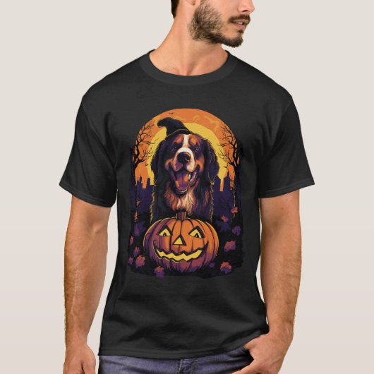 ベルネーズマウンテンドッグハロウィーン Tシャツ (正面)