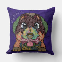 ベルネーズマウンテンドッグハンド絵を描装飾用クッション