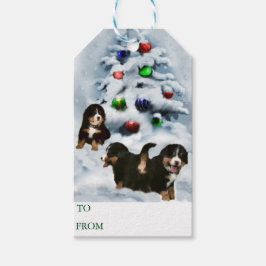 ベルネーズマウンテンドッグパピースクリスマスギフトタグ ギフトタグ