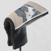 ベルネーズマウンテンドッグパピー絵画ズ – オリジナルアート ゴルフヘッドカバー (3/4 正面)