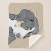 ベルネーズマウンテンドッグパピー絵画ズ – オリジナルアート シェルパブランケット (正面)