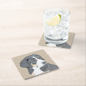 ベルネーズマウンテンドッグパピー絵画ズ – オリジナルアート スクエアペーパーコースター (インサイチュ)