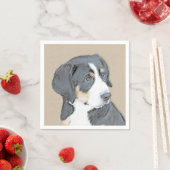 ベルネーズマウンテンドッグパピー絵画ズ – オリジナルアート スタンダードカクテルナプキン (インサイチュ)