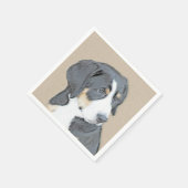 ベルネーズマウンテンドッグパピー絵画ズ – オリジナルアート スタンダードカクテルナプキン (角)