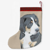 ベルネーズマウンテンドッグパピー絵画ズ – オリジナルアート スモールクリスマスストッキング (裏面)