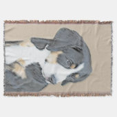 ベルネーズマウンテンドッグパピー絵画ズ – オリジナルアート スローブランケット (正面)