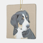 ベルネーズマウンテンドッグパピー絵画ズ – オリジナルアート セラミックオーナメント (左)