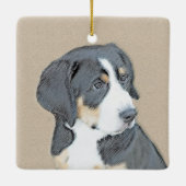 ベルネーズマウンテンドッグパピー絵画ズ – オリジナルアート セラミックオーナメント (裏面)