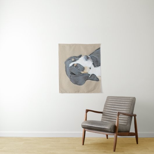 ベルネーズマウンテンドッグパピー絵画ズ – オリジナルアート タペストリー (インサイチュ)