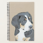 ベルネーズマウンテンドッグパピー絵画ズ – オリジナルアート プランナー手帳 (正面)