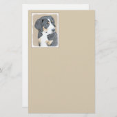 ベルネーズマウンテンドッグパピー絵画ズ – オリジナルアート 便箋 (正面/裏面)