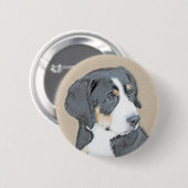 ベルネーズマウンテンドッグパピー絵画ズ – オリジナルアート 缶バッジ (正面&裏面)