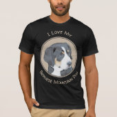 ベルネーズマウンテンドッグパピー絵画ズ – オリジナルアート Tシャツ (正面)