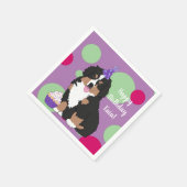 ベルネーズマウンテンドッグパピー誕生日 スタンダードカクテルナプキン (角)
