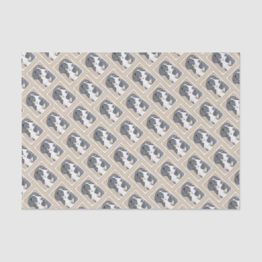 ベルネーズマウンテンドッグパ絵画ピーズオリジナルアート 薄葉紙 (正面)