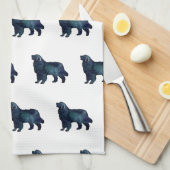 ベルネーズマウンテンドッグブラックウォーターカラー キッチンタオル (四つ折り)