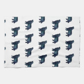 ベルネーズマウンテンドッグブラックウォーターカラー キッチンタオル (横)