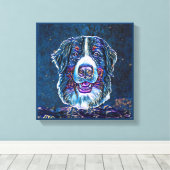ベルネーズマウンテンドッグブルースター絵画リーナイト キャンバスプリント (インサイチュ (ウッドフロア))