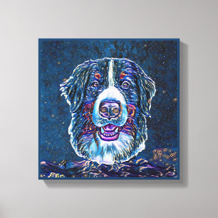 ベルネーズマウンテンドッグブルースター絵画リーナイト キャンバスプリント