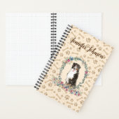 ベルネーズマウンテンドッグポープリント&フローラカワイト ノートブック (内側)