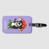 ベルネーズマウンテンドッグマッシュルームキャップ ラゲッジタグ (正面横)