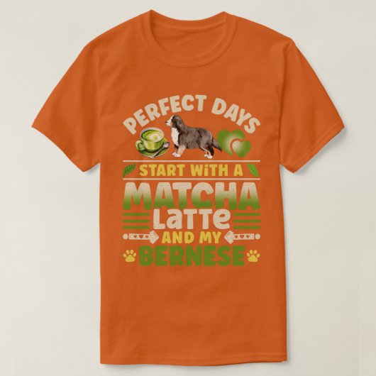 ベルネーズマウンテンドッグマッチャラテ Tシャツ (デザイン正面)