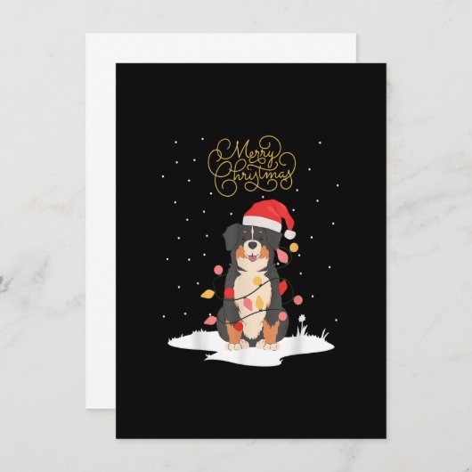 ベルネーズマウンテンドッグメリークリスマスベルナークリスマスC 招待状 (正面/裏面)