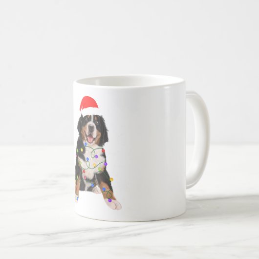 ベルネーズマウンテンドッグライトクリスマスマッチングファム コーヒーマグカップ (正面右)