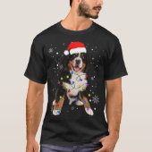 ベルネーズマウンテンドッグライトクリスマスマッチングファム Tシャツ (正面)