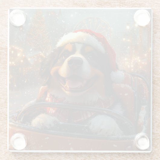 ベルネーズマウンテンドッグローラーコースタークリスマス ガラスコースター (裏面)