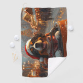 ベルネーズマウンテンドッグローラーコースタークリスマス ゴルフタオル (インサイチュ)