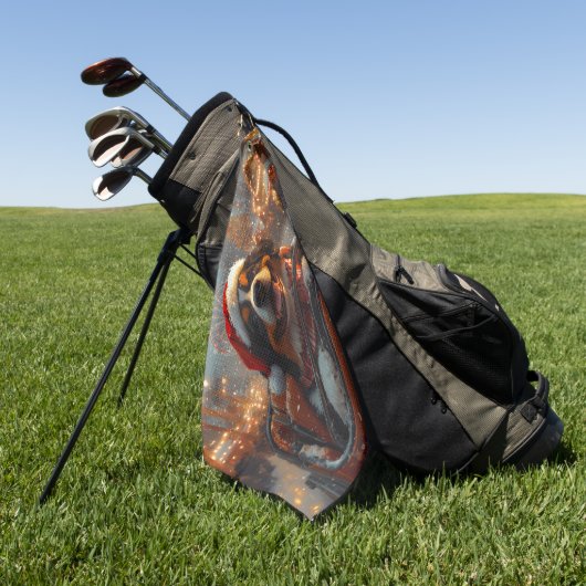 ベルネーズマウンテンドッグローラーコースタークリスマス ゴルフタオル (グリーン)