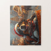 ベルネーズマウンテンドッグローラーコースタークリスマス ジグソーパズル (縦)