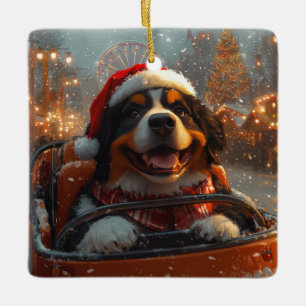 ベルネーズマウンテンドッグローラーコースタークリスマス セラミックオーナメント