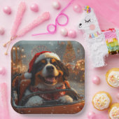 ベルネーズマウンテンドッグローラーコースタークリスマス ペーパープレート (パーティー)