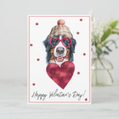 ベルネーズマウンテンドッグ恋人バレンタインギフト シーズンカード (スタンド正面)