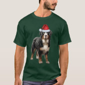 ベルネーズマウンテンドッグ愛人のおもしろいクリスマス Tシャツ (正面)