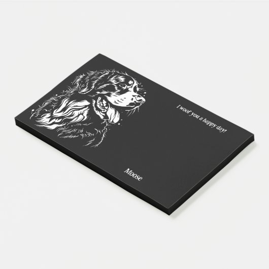 ベルネーズマウンテンドッグ抽象芸術アートドッグ名 ポストイット (アングル)