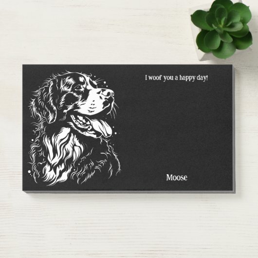 ベルネーズマウンテンドッグ抽象芸術アートドッグ名 ポストイット (オフィス)