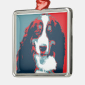 ベルネーズマウンテンドッグ政治パロディのポスター メタルオーナメント (左)