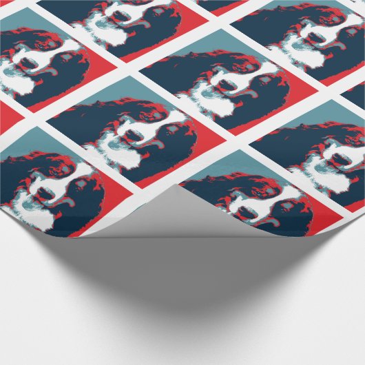 ベルネーズマウンテンドッグ政治パロディのポスター ラッピングペーパー (角)