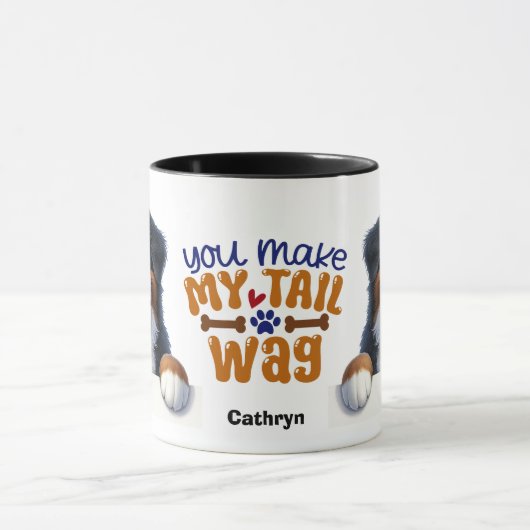 ベルネーズマウンテンドッグ私の尻尾を作る マグカップ (中央)