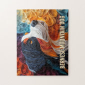 ベルネーズマウンテンドッグ紙クイリングアートポートレート ジグソーパズル (縦)