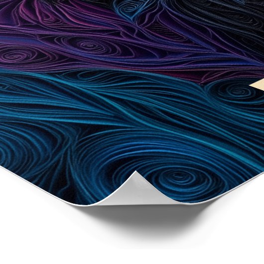 ベルネーズマウンテンドッグ紙クイリングアートポートレート ポスター (角)