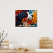 ベルネーズマウンテンドッグ紙クイリングアートポートレート ポスター (キッチン)